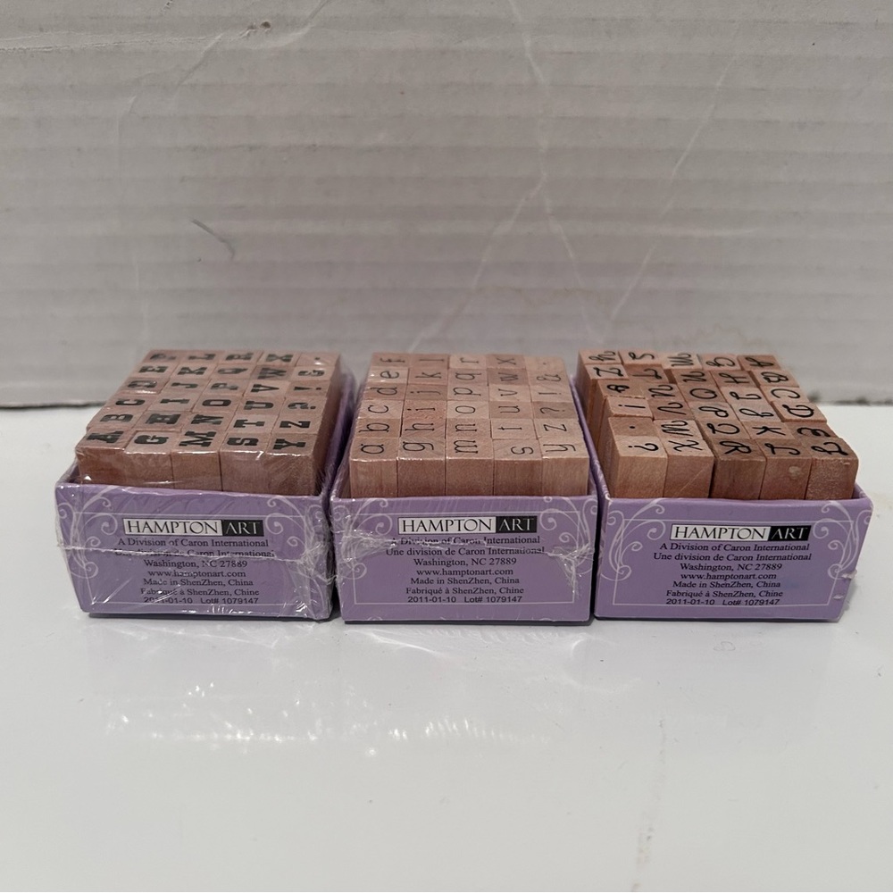 Hampton Art Studio G lot of 3 mini alphabet stamp set